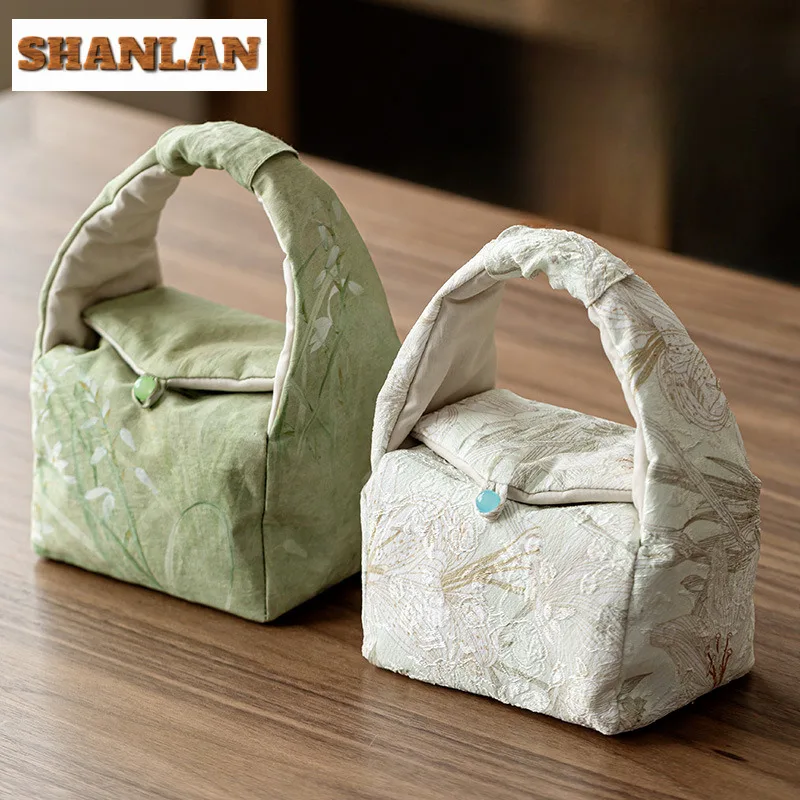 

Cloud Veil Подъемная ручка Чайные чаи Дзен Чай Уютный для чайника Портативная сумка Дорожный чайный сервиз Сумка Чайные предметы Принадлежности Ремесло