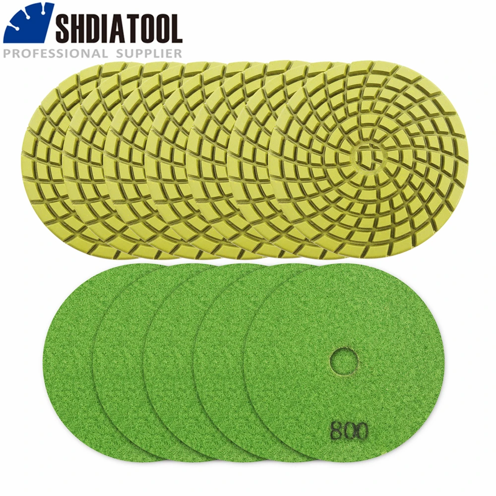 SHDIATOOL 12pcs #800 4inch Diamond resin bond concrete polishing pads Floor Renew Sanding Concrete Floor Renew Sanding Disc