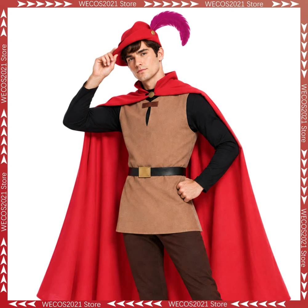 Disfraz de Príncipe Phillip de Dibujos Animados, Ropa de Cosplay, Disfraz de Película para Hombres, Disfraz de Halloween para Adultos, Ropa de Fiesta para Juego de Roles