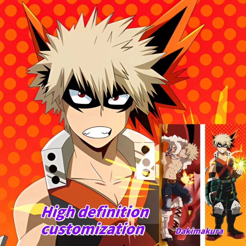 

Dakimakura Anime Pillow Case Bakugou Katsuki Double-sided Print Of Life-size Body Pillowcase Gifts