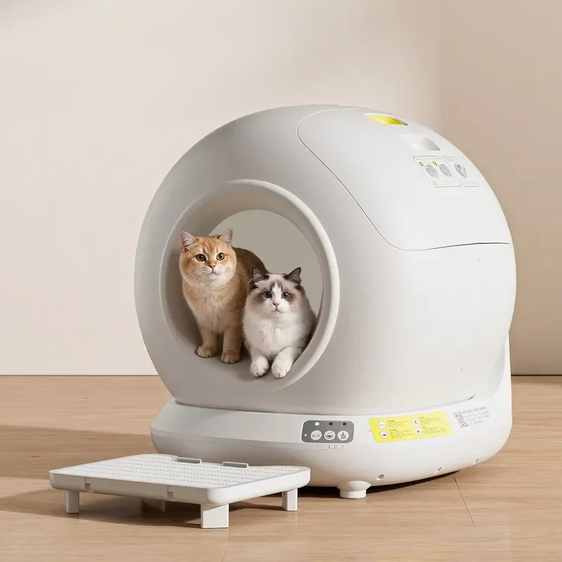 Automatic Self Cleaning Cat Litter Box Smart WiFi App Control Fully Enclosed Large Space Anti Splash Pet Toilet with PP Basin