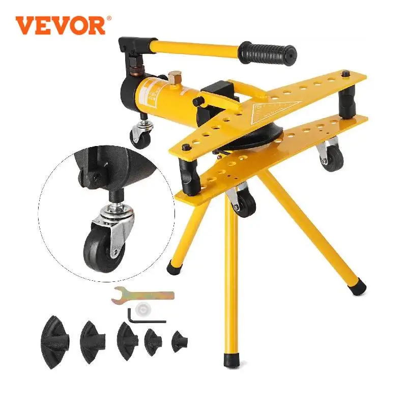 VEVOR SWG-1 Integral Manual Hydraulic Pipe Bender Dia 13-34mm with 6 Dies Kit 10Ton Multifunction Steel Copper Tube Bending Tool