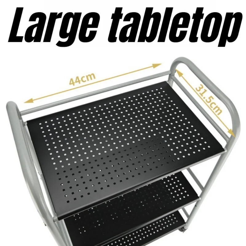 Large Multi-functional Tattoo Workstation Cart Three Layers Mobile Tool Cart with Wheels Beauty Tattoo Accessories Supplies