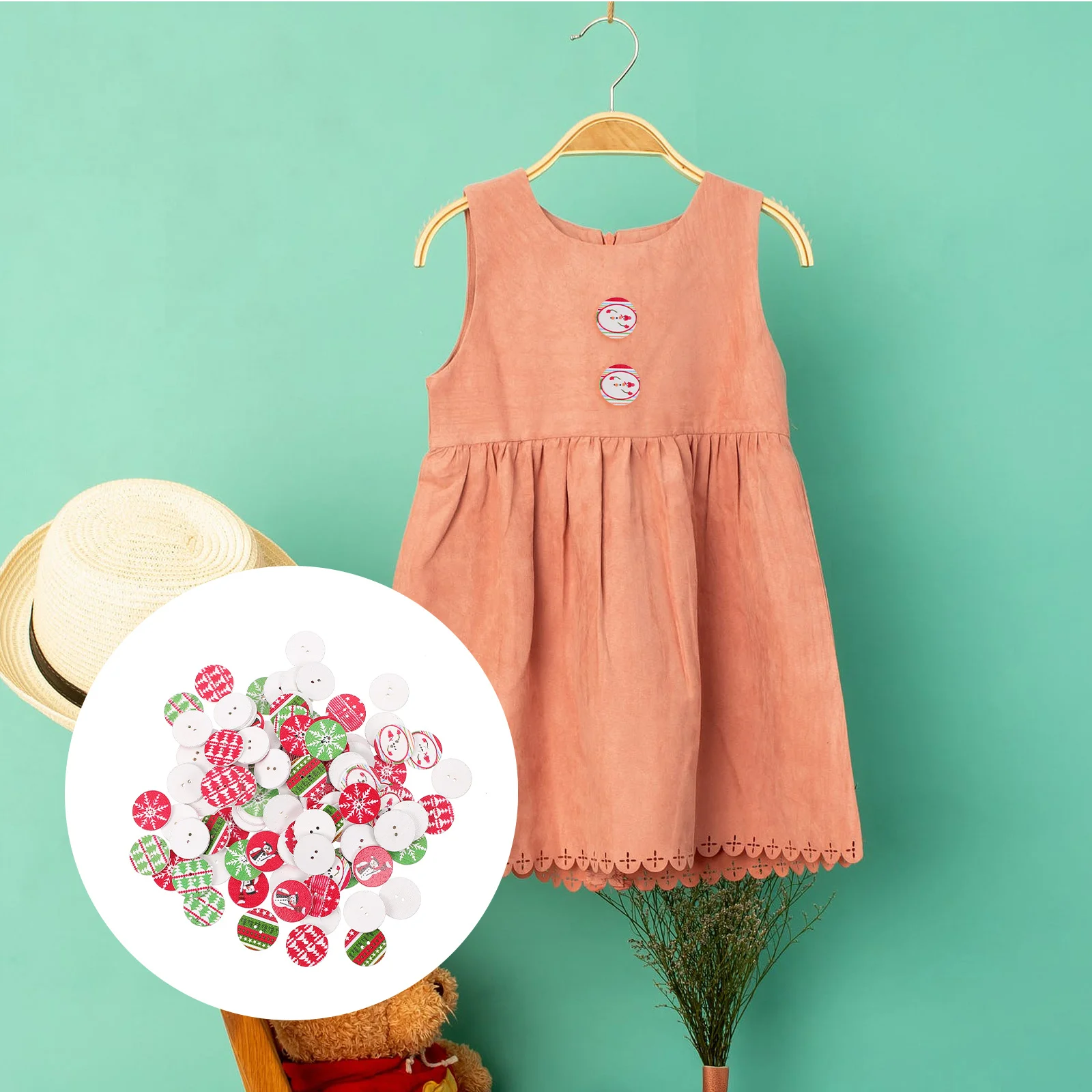 

200Pcs Christmas DIY Wood Craft Accessories Rounded Wooden Slices Smooth Surface Decorative Craft Kit for Holiday Projects