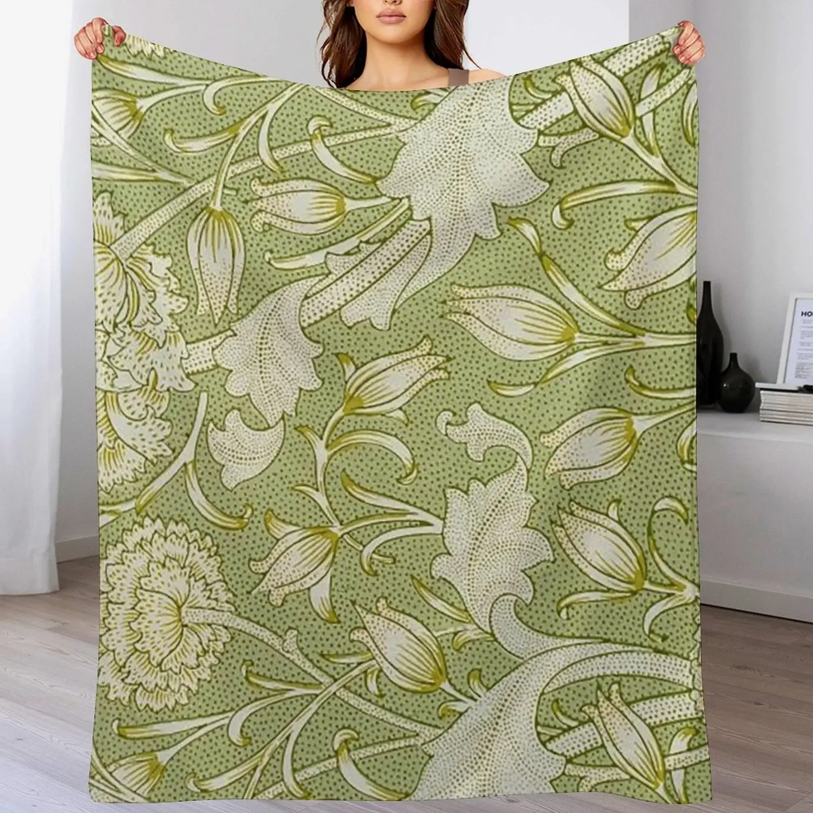 

Exhibition William Morris Wild Tulip Pattern Throw Blanket Kid'S Furrys halloween Decorative Sofa Blankets