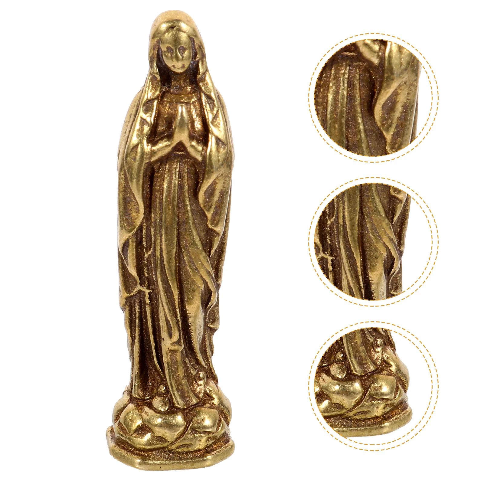 

Statue Keychain for Keys Small Brass Religious Pendant Charms Catholic Rosary Beads Novel Decorative Accessory Jewelry