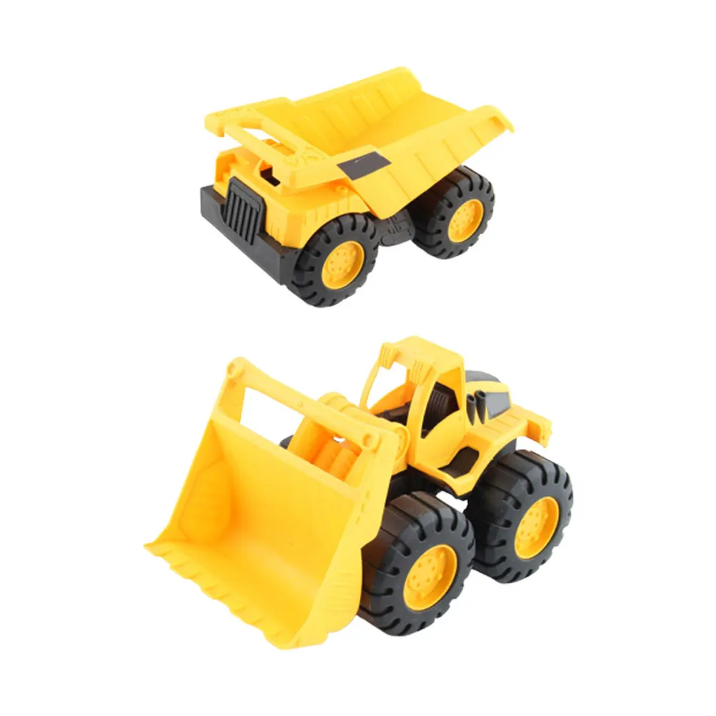 

2Pcs Simulation Shop Truck Pushdozer Engineering Vehicle Creative Beach Birthday Gift for Kids Inertial Car Inertial Car Toy