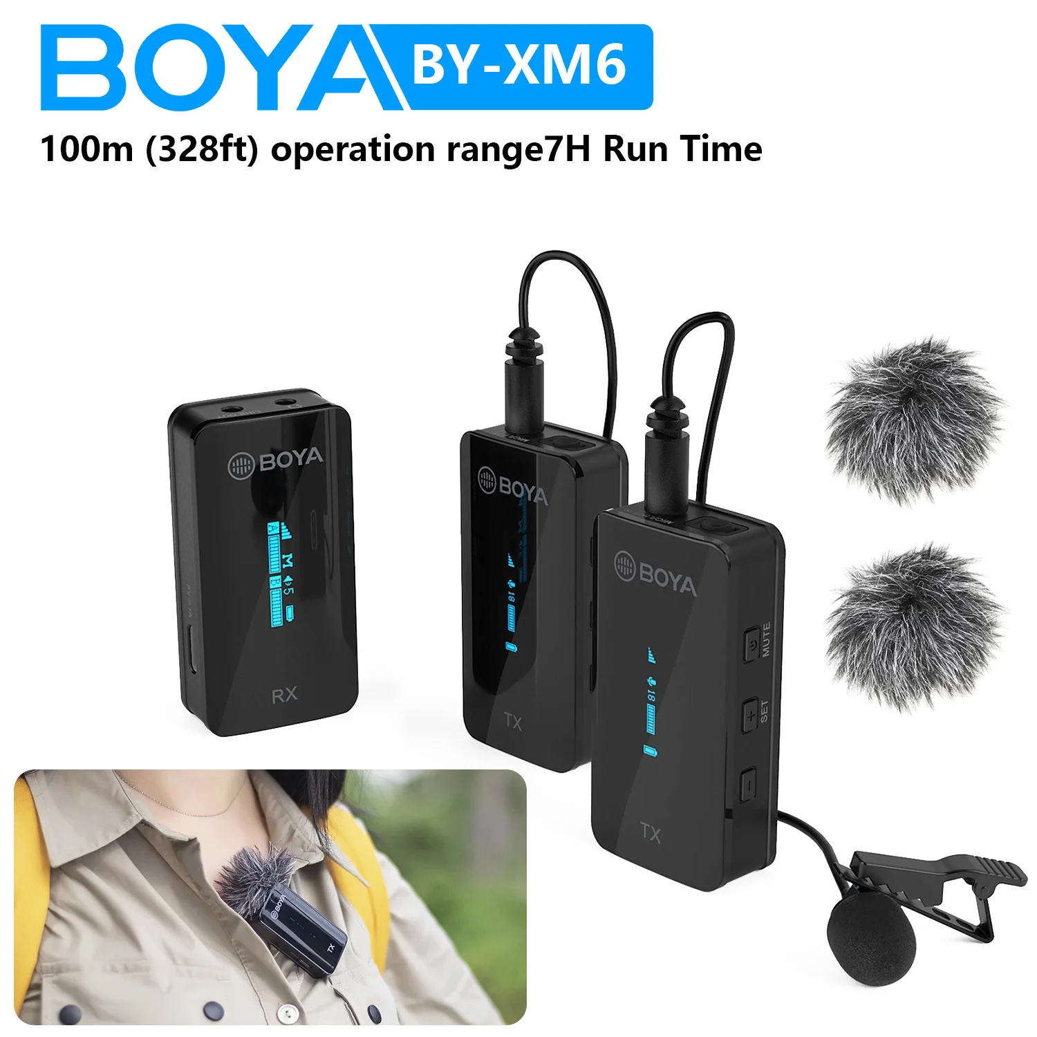 

BOYA BY-XM6 S1 S2 2.4GHz Condenser Wireless Lapel Microphone for PC Smartphone Android iPhone DSLR Camera Streaming Youtube Vlog