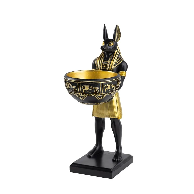 Vilead Egyptian God Anubis Statue, Home Decoration Living Room God Anubis Small Statue Ancient Egyptian Art Sculpture Gift