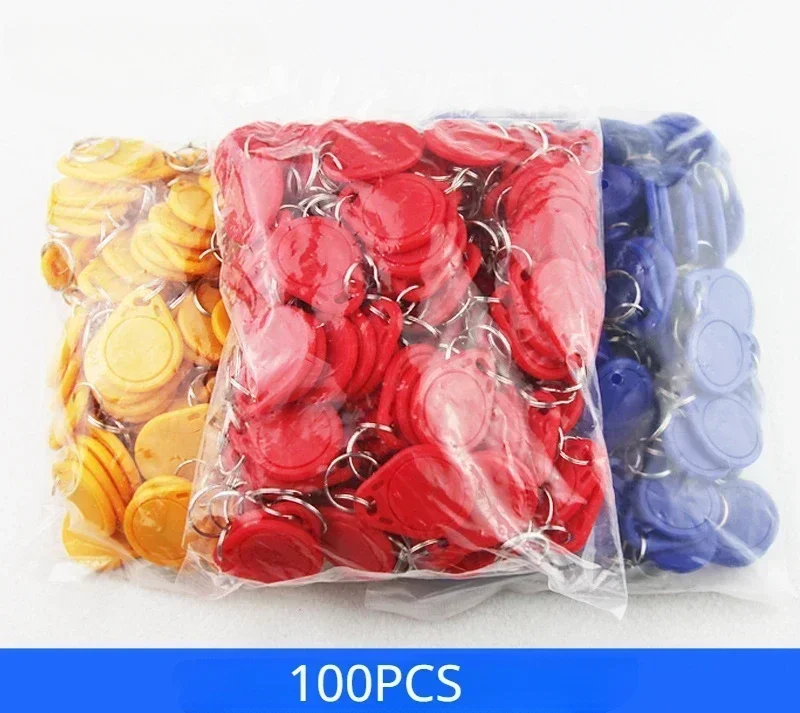 

100 шт./лот, наклейки на брелок из АБС-пластика, бирка для карт, идентификационный брелок для ключей, брелок для входа, контроль доступа, брелок-токен