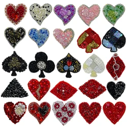 fashion flower heart sequin hand stitched nail beads rhinestones Embroidery clothing decorative cloth stickers DIY coat