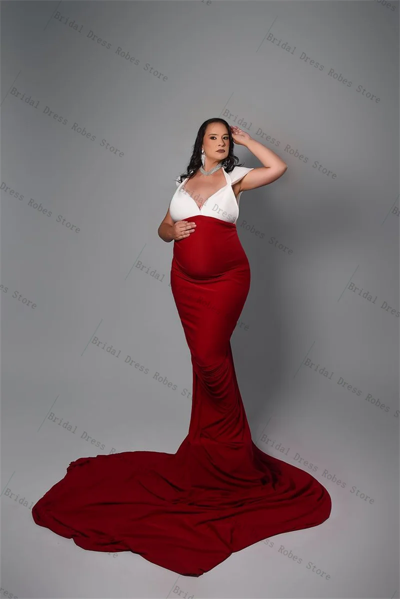 

Белое, красное женское платье для выпускного вечера для беременных для фотосессии, сексуальное свадебное утреннее платье без рукавов в форме сердца, длинное вечернее платье по индивидуальному заказу