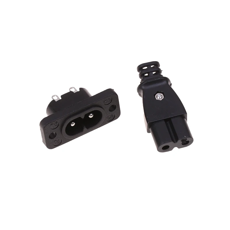 C8 Male Female Plug Socket 8 Shape Embedded Power Connector 3515mm AC 2.5A 250V Electrical Connection Parts