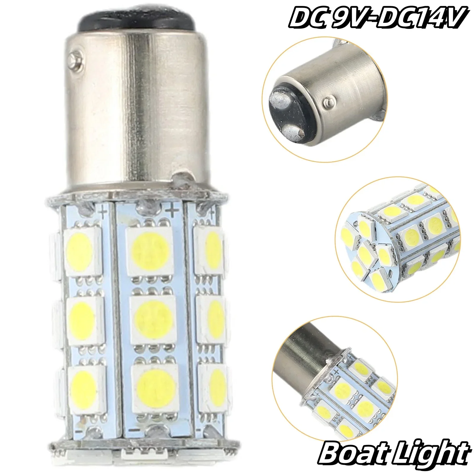 

1Pcs White 27-SMD BA15D Cabin Marine Boat LED Inner Lights Bulbs 1004 1076 1142 3 Chips 5050 Tail Brake Stop Light