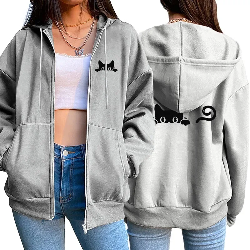 2026 Women Zipper Jacket Autumn Winter Popular Hooded Long Sleeve Sweatshirts Fashion Streetwear Coat Daily Casual Sport Hoodie