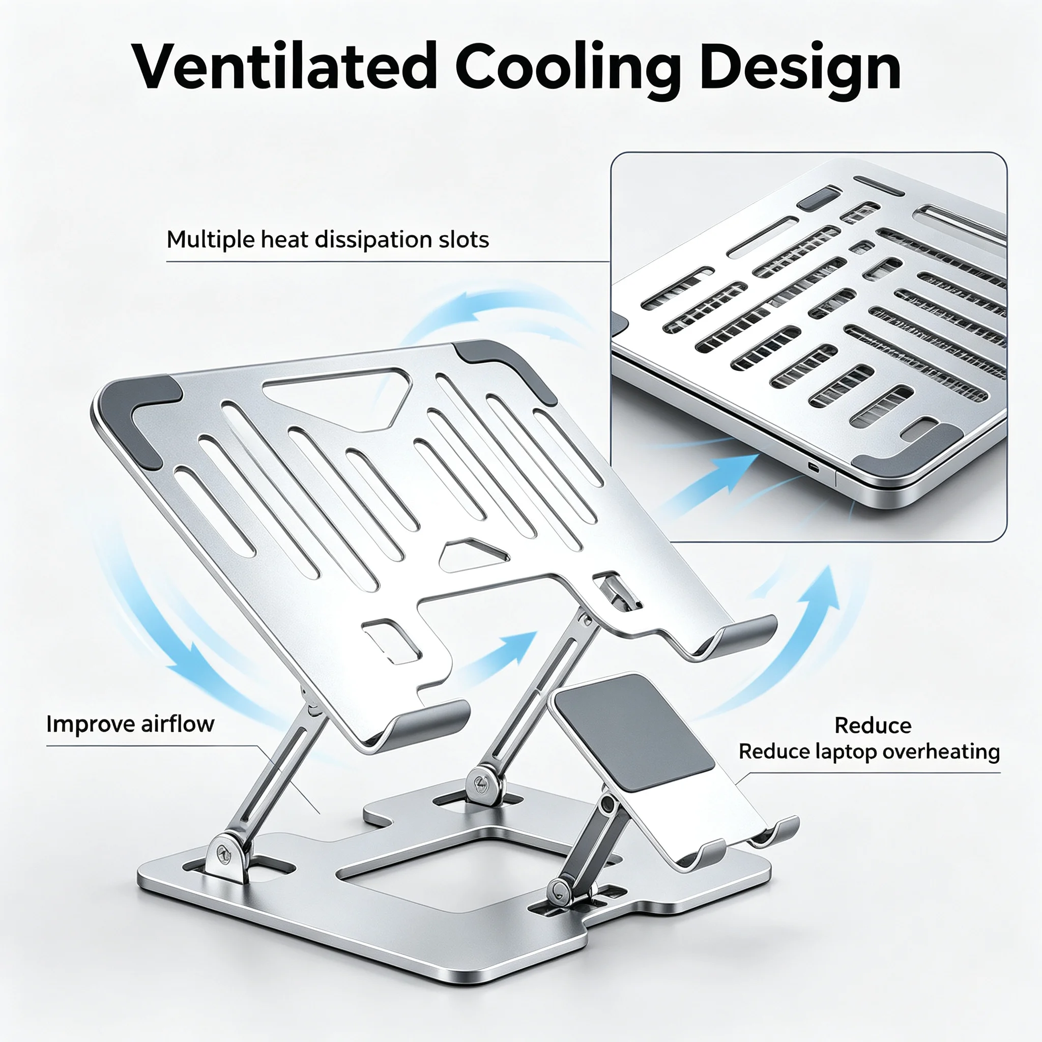 Notebook Cooling Bracket Hollow Vent Design for Home Office Elevate Screen Improve Posture