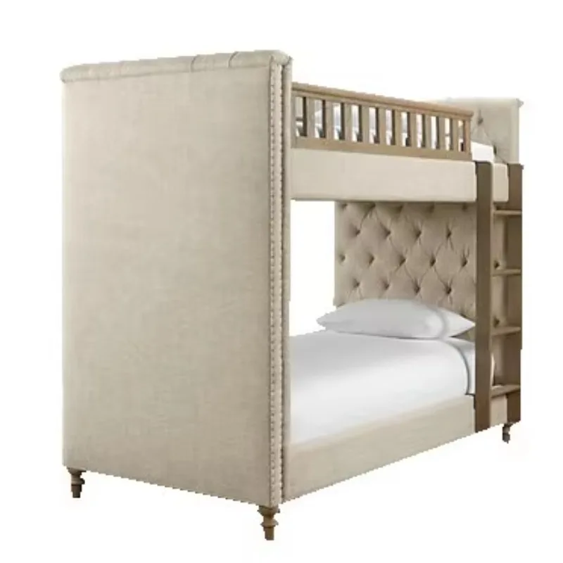 American-style Children's Solid Wood Bunk Bed Multifunctional High and Low Parallel RH Bed Light Luxury Design