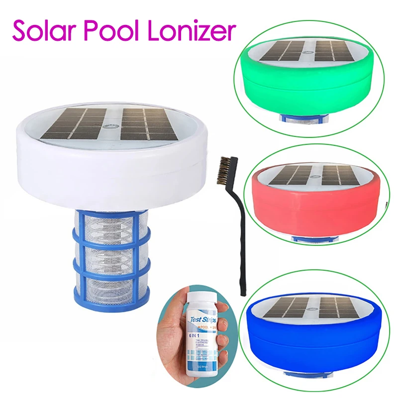 Limpiador de Piscinas con Energía Solar, Ionizador de Plata, Limpiador de Fuentes para Piscinas y Spas, Herramienta de Limpieza de Piscinas, Purificador de Agua para Piscinas