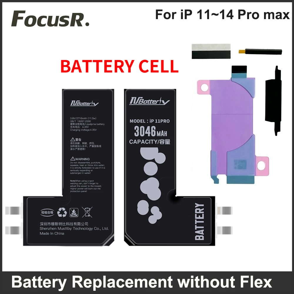 Focuser Battery Cell Without Flex Pop Up For Apple iphone X XS 11 12 13 14 15 Pro Max Spot Welding Qianli Icopy Plus JC V1S Pro