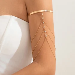 Ingemark 17 Styles Boho Crystal Pendant Cuff Open Bangles for Women Wed Bridal Goth Tassel Link Arm Bracelets Party Jewelry Gift