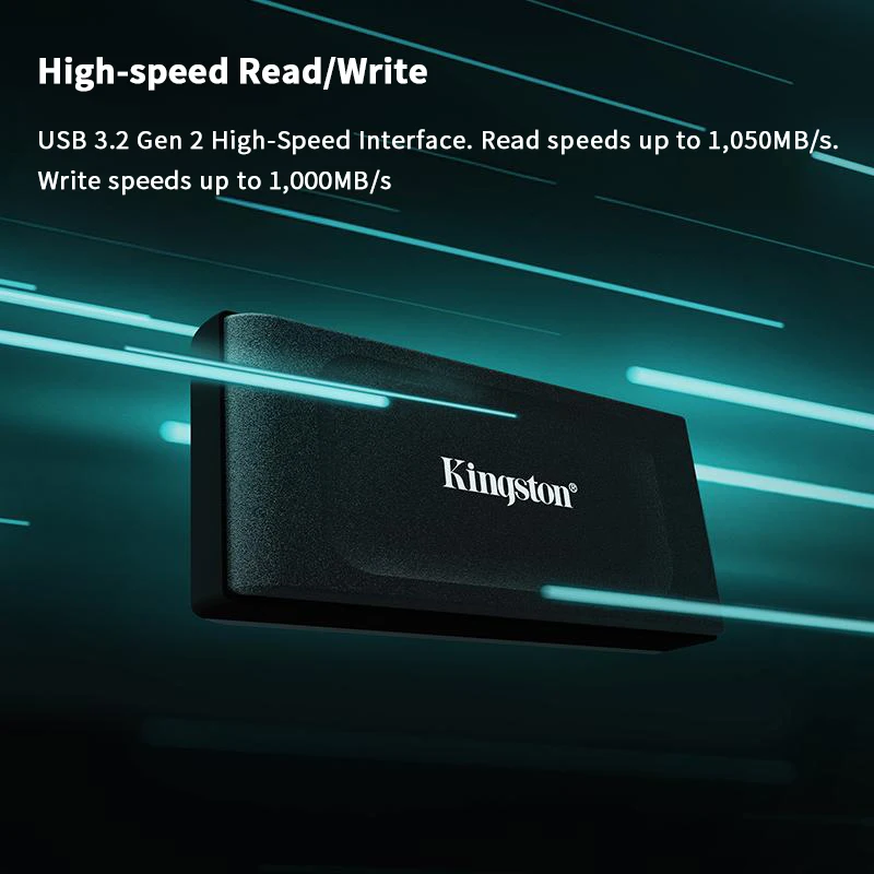 Kingston 1TB USB 3.2 Gen 2 Portable SSD (PSSD) XS1000 – 1050MB/s Transfer Speed, Compact & Stylish, External Storage for Laptops