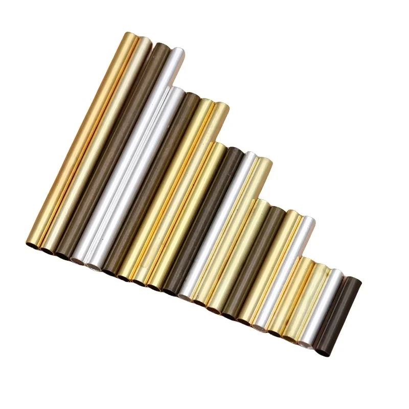BoYuTe (500 Pieces/Lot) 8-10-15-20-25-30mm Length Metal Brass Tube Beads Handmade Diy Jewelry Accessories and Components