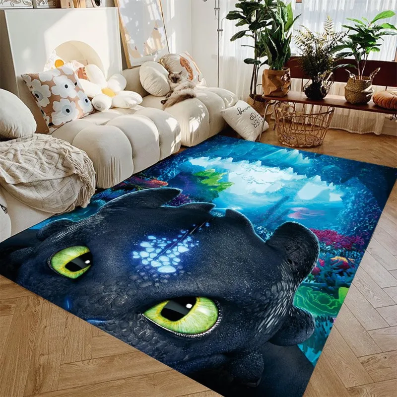 Toothless Rugs Hiccup Warrior Cartoon Movie Plush Carpet Children's Room Living Room Decoration Non-slip Washable Carpet