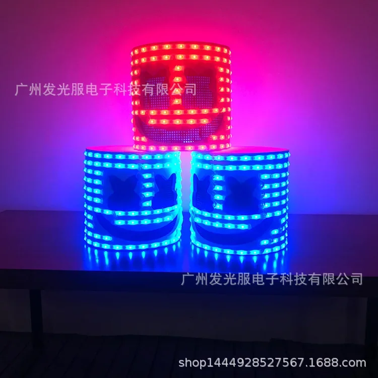 New LED luminous cotton candy headband, full-color performance props, music festival's top 100 DJ masks