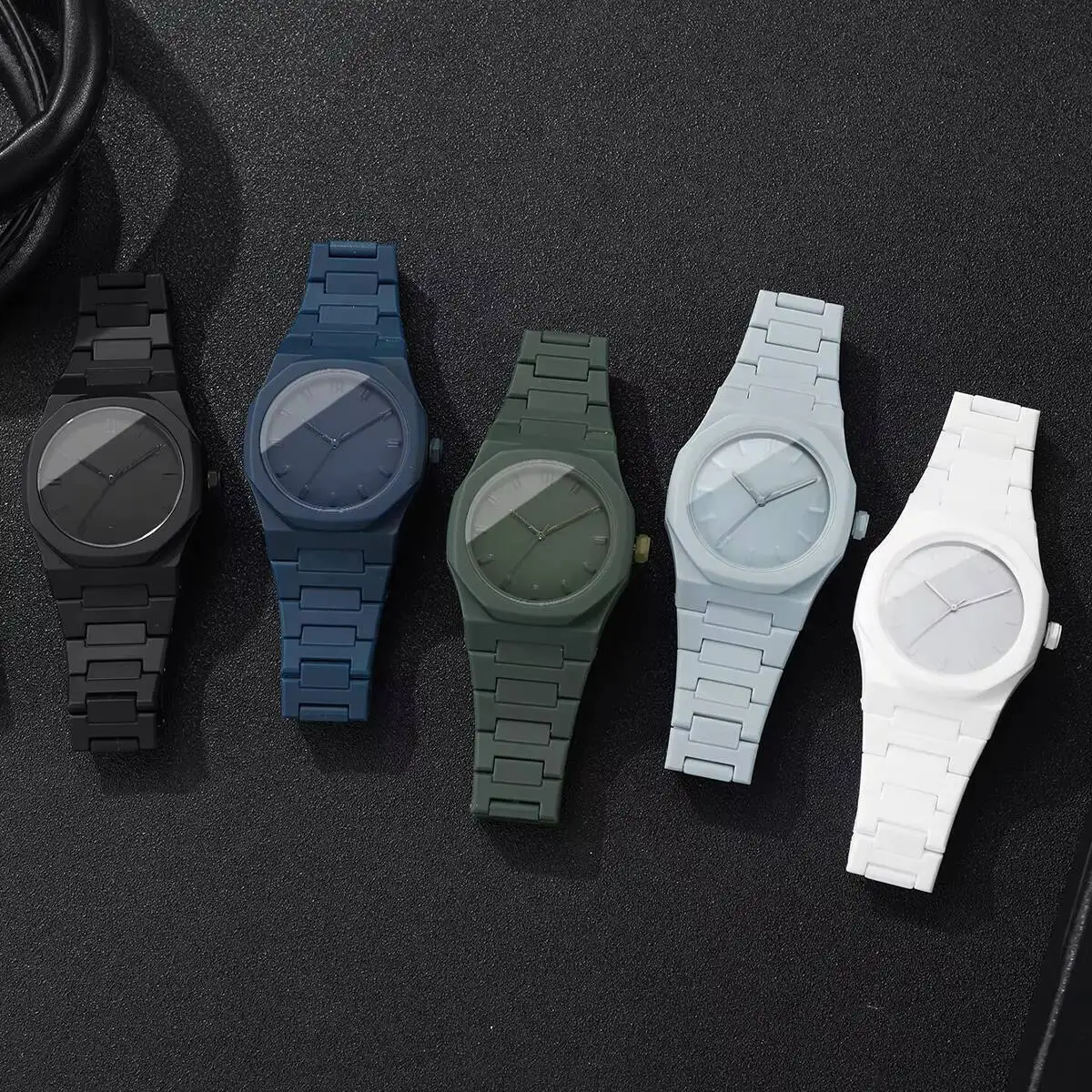 Relojes informales con banda de plástico para Hombre, Reloj de pulsera de negocios con esfera Simple para Hombre, Reloj para Hombre (sin caja)