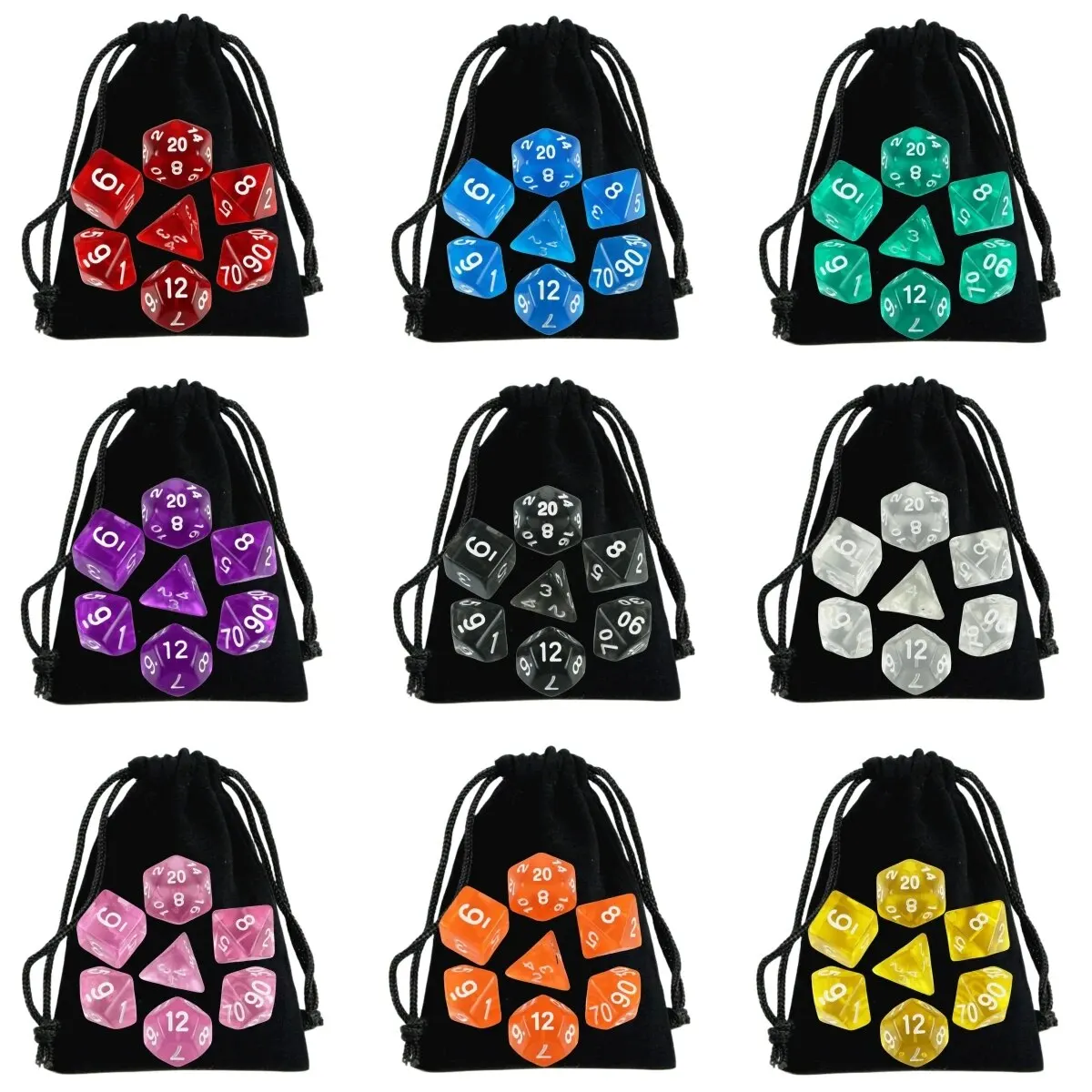 

Dice Set Marble Effect Polyhedral RPG Dice Various Colors with Pearl Veins for Tabletop Board Game Party Roll Play