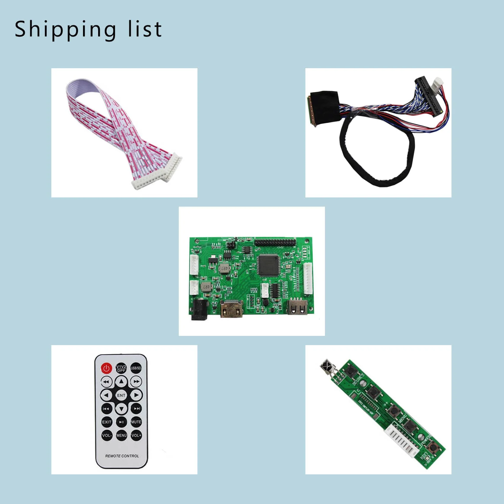 HD MI USB LCD Controller Board For LP173WD1-TL B173RW01 1600x900 LCD Screen