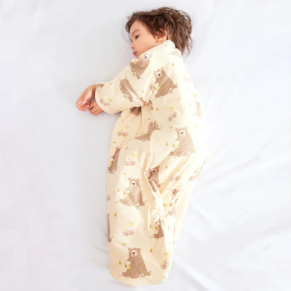 Sleeping Bag For Children 3-24Months Kids Sleepwear Sleeve Removable Winter Warm Thicker Anti-Kick Blanket Baby Sleepsack 3.5Tog