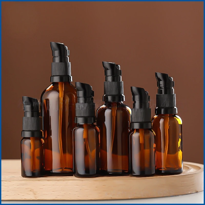 2 Stück 5 ml-100 ml leere bernsteinfarbene kleine Glassprühflaschen mit feinem Nebel, Set für ätherische Öle, Parfüm-Reinigungslösungen, nachfüllbar