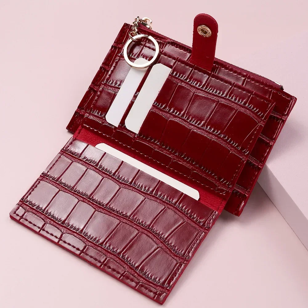 Women Short Wallet New Fashion Keychain Zipper Coin Purse Mini Small Money Bag Card Holder Wallet Mini Multi Card Slots Card Bag