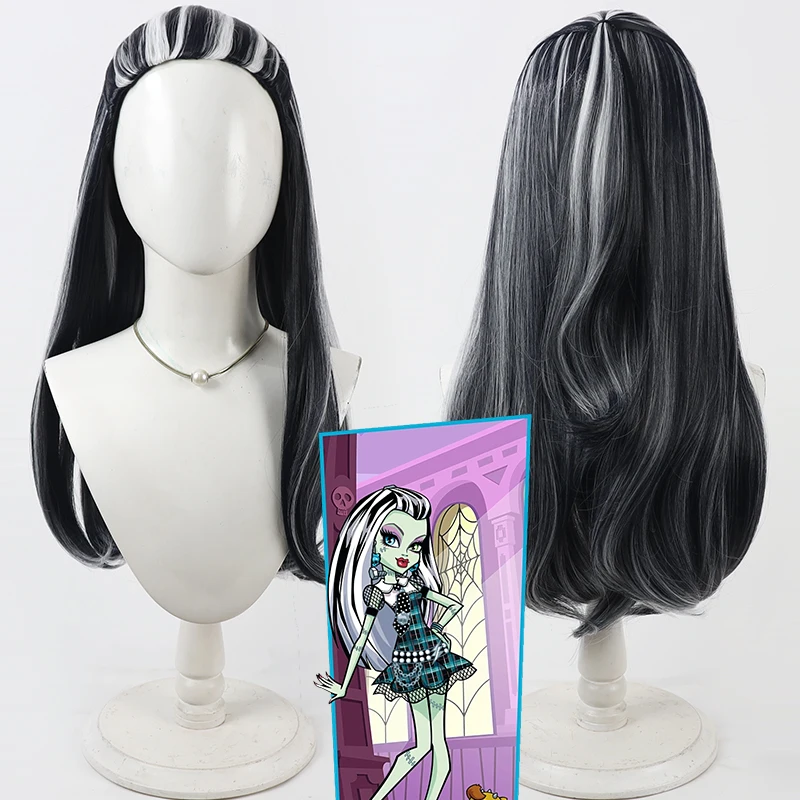 Anime Monster Frankie Stein Cosplay Wig Firecracker Frankie Long Hair Frankie Wig For Hallowmas Party Adult Women Men Role Play
