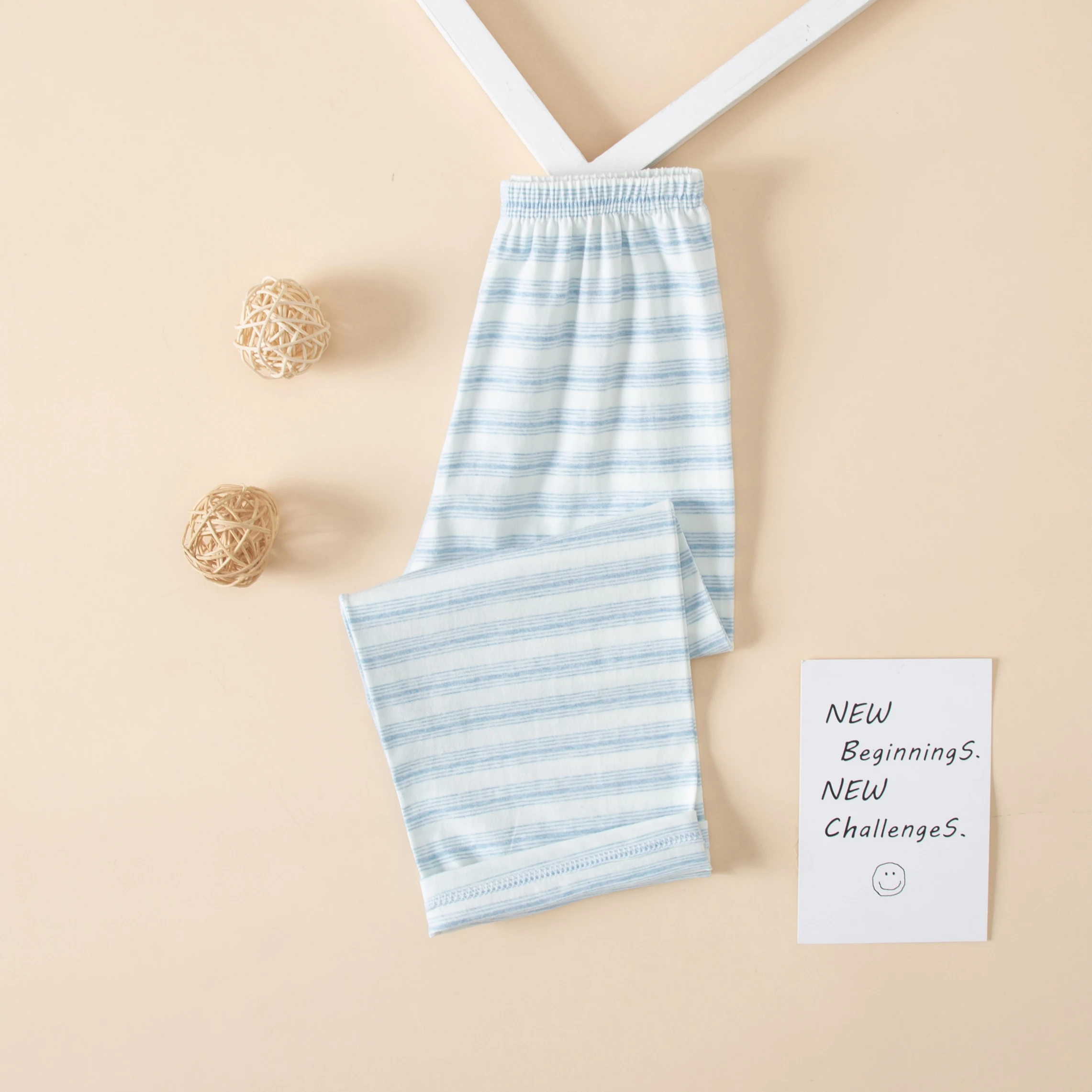 Spring Autumn New Pure Cotton Boys Summer For Children's Pajama Loose Pants Girls' Nine-point Pants Thin Medium Home Pants Boys