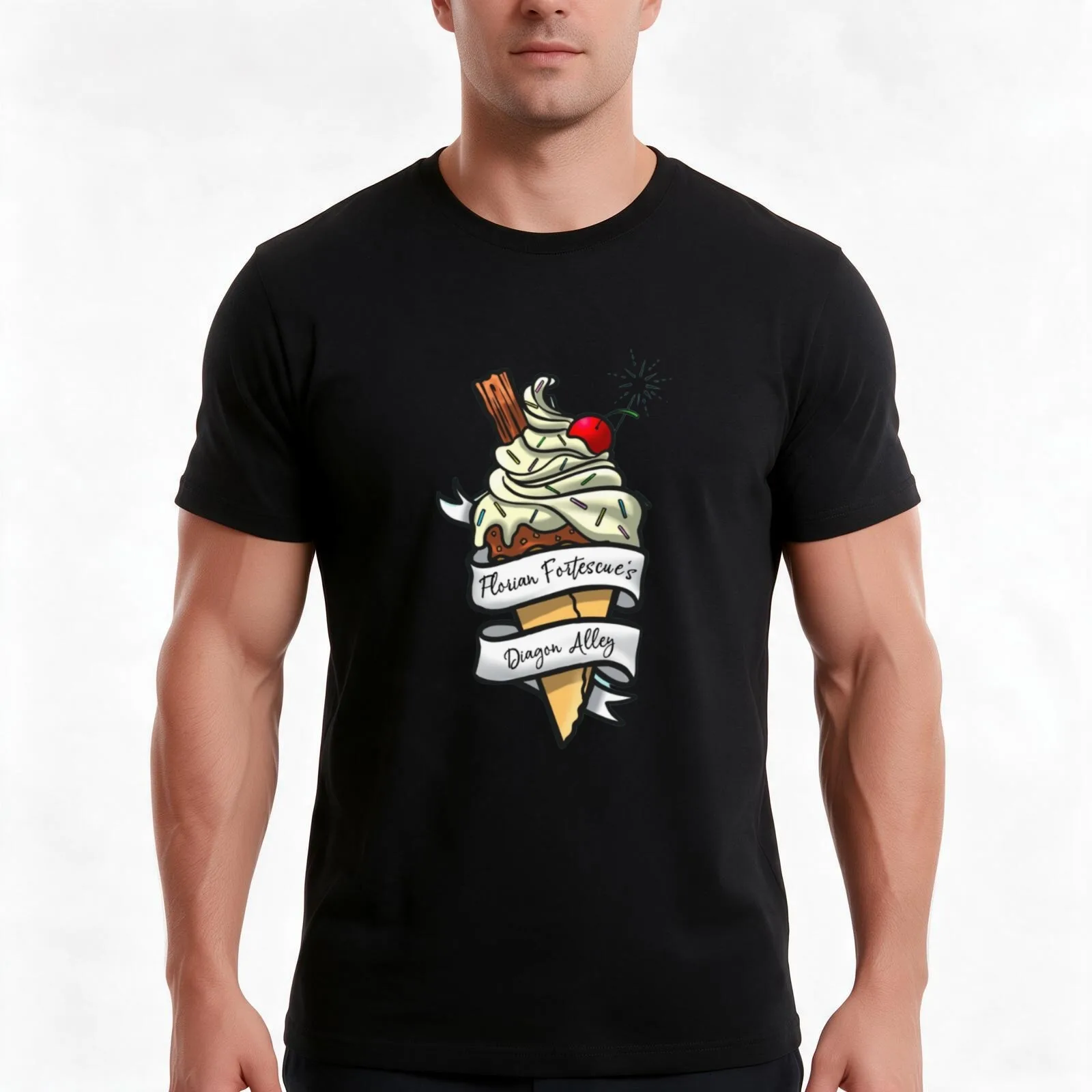 Ice Cream from the Alley T-Shirt Summer Casual Cotton Tee Oversized Streetwear Tops Vintage Graphic Print Unisex Men Women