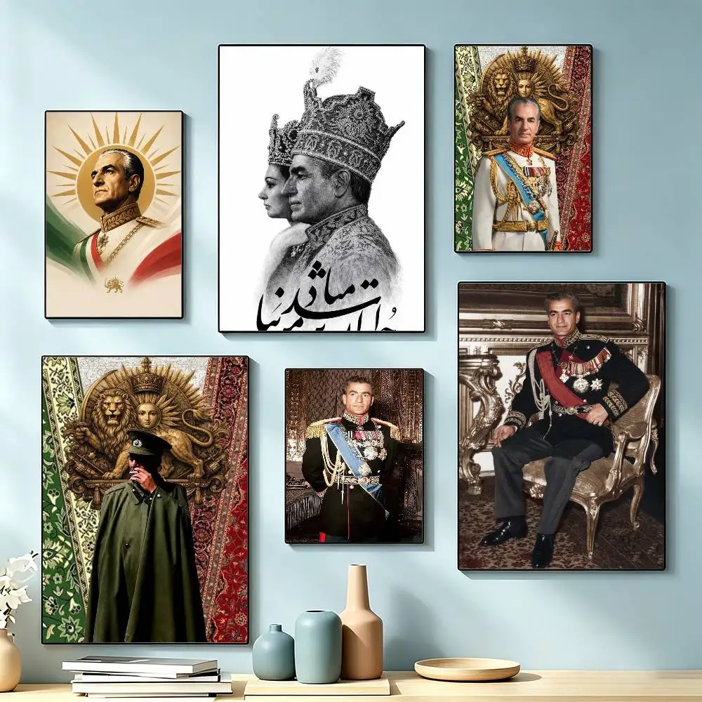 Mohammad R-Reza Pahlavi Iran Poster Waterproof Wall Art Sticker For Bar Living Room Vintage Decor High Quality Print Gift