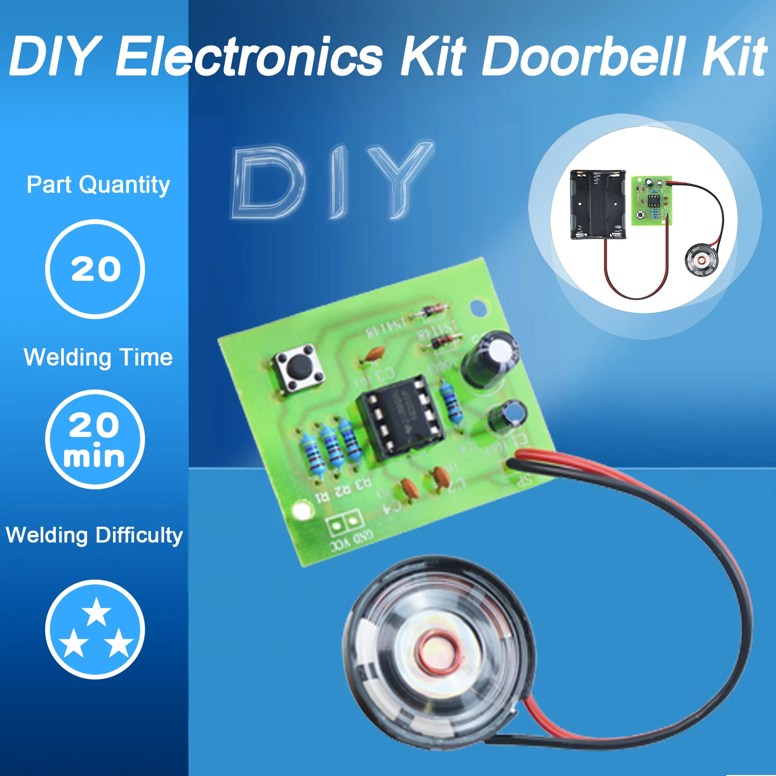 NE555 Doorbell Suite Electronic Production Doorbell Suite DIY Kit Ding dong doorbell PCB welding laboratory