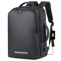 Mens Business Backpack Waterproof Reflective Male 15.6inch Laptop Bags USB Charging Multi Functional Expandable Backpack