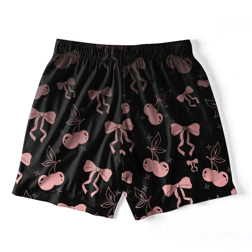Cute clown cat shorts, Harajuku style clown shorts, contrasting colors, circus street fashion prints, loose quick drying shorts