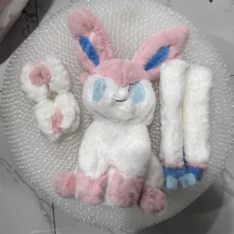 

40-80cm Eevee Pokemon Sylveon Anime Plush Toys Big Pokémon Plushie Kawaii Semi-finished Leather Holster Pillow Gift for Kids