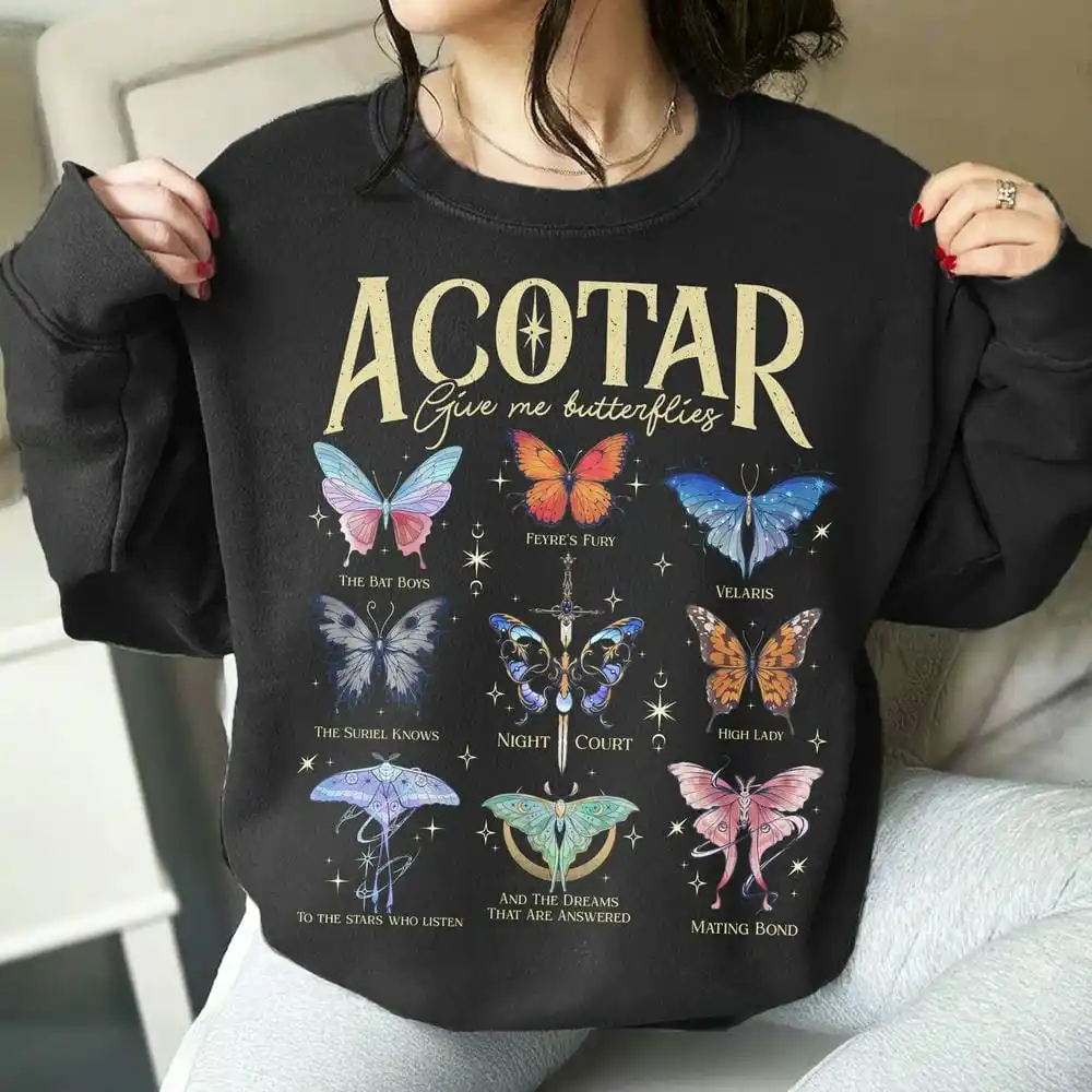 المرأة خمر Acotar الفراشات البلوز Velaris المحكمة الليلية البلوفرات تعطي لمحبي الكتاب مضحك البلوز الشارع الشهير
