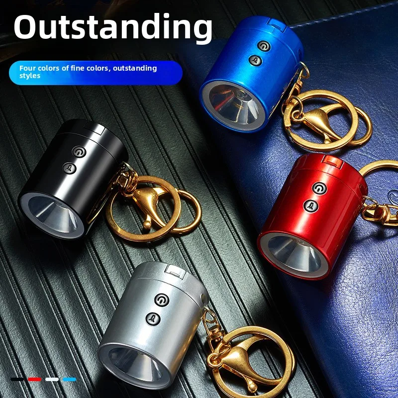 Creative Mini Multifunctional Keychain Charging Lighter LED Lighting Torch Tungsten Wire Igniter Outdoor Portable USB Lighters