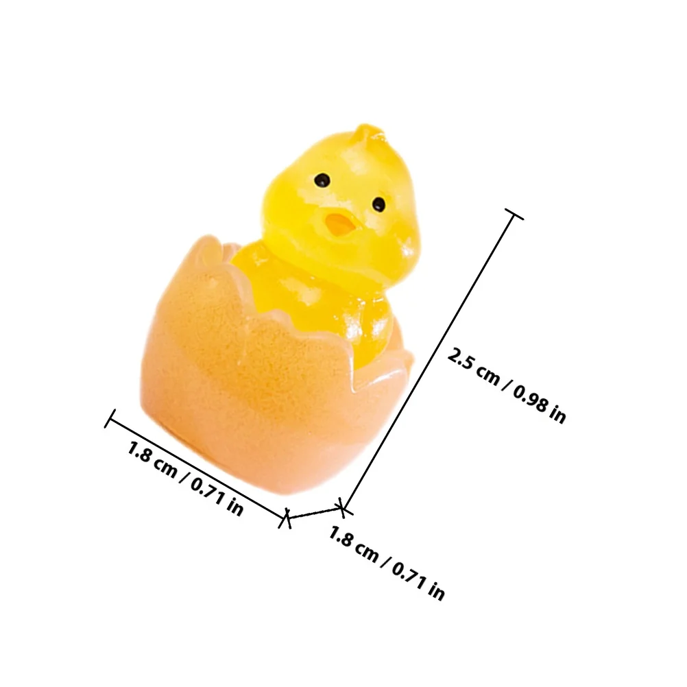 10 قطعة ليلة مضيئة صغيرة الدجاج بطة الراتنج لحديقة ديكور توهج في الظلام المشهد الصغير زخرفة محاكاة الحيوان #4