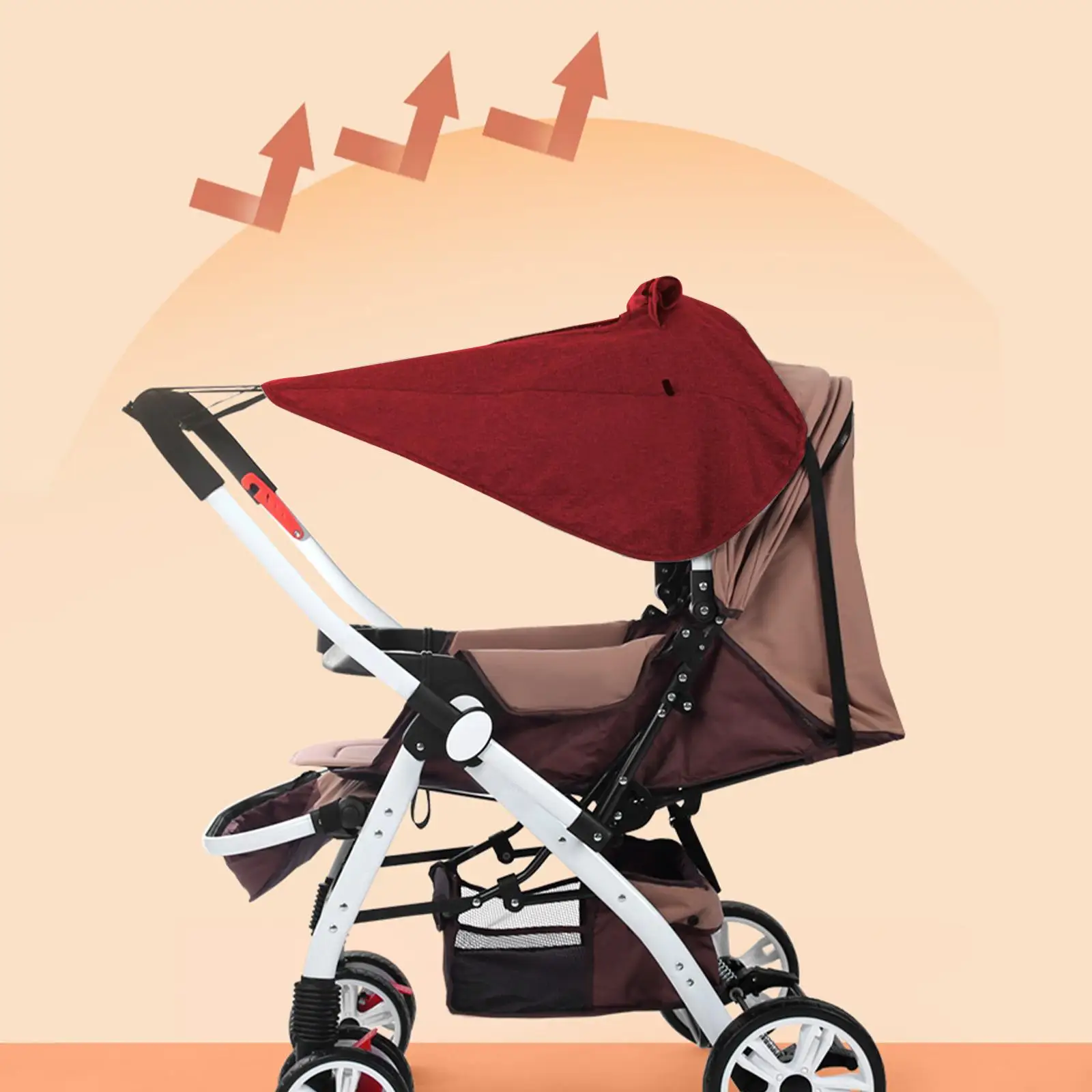 Waterproof Sun Shade for Stroller UPF50+ Protection with Viewing Mesh for Single Baby Pushchair Pram