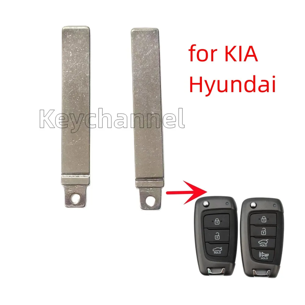 Keychannel – clé à rabat en métal, 10 pièces, lame de télécommande de voiture d'origine, tête de clé non coupée pour Hyundai Solaris 2017 – 2021 Accent Azera