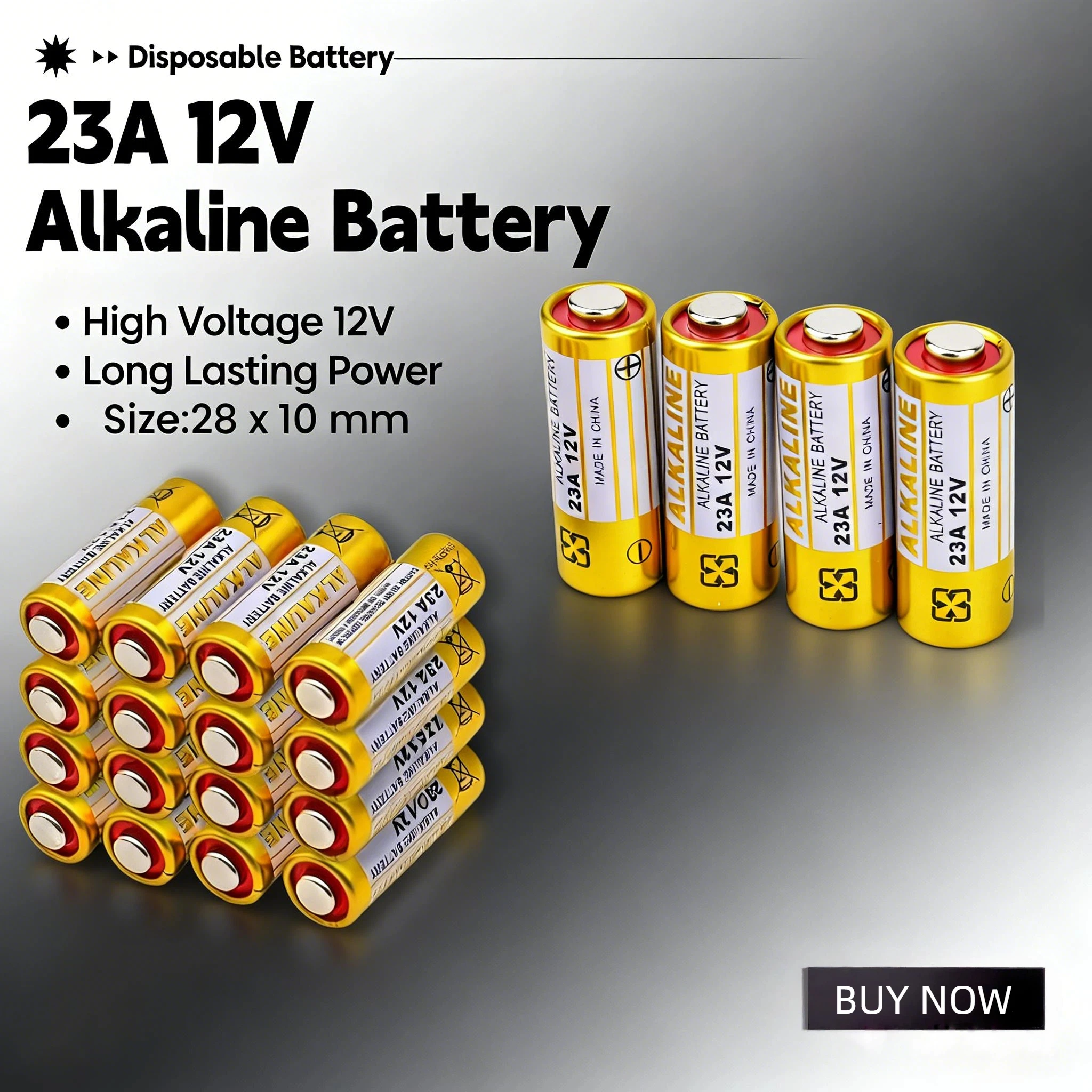 

High Performance 12V A23 23A Alkaline Battery LRV08 MN21 A23S E23A for Doorbell Remote Control Electric Toy