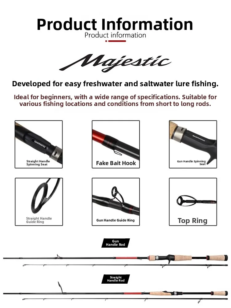 قصبة صيد شيمانو موديل 22 ماجيستيك للطرق، مصنوعة من ألياف الكربون للرمي البعيد، مناسبة لصيد سمك القاروص والحشرات، قابلة للتعدي... #5