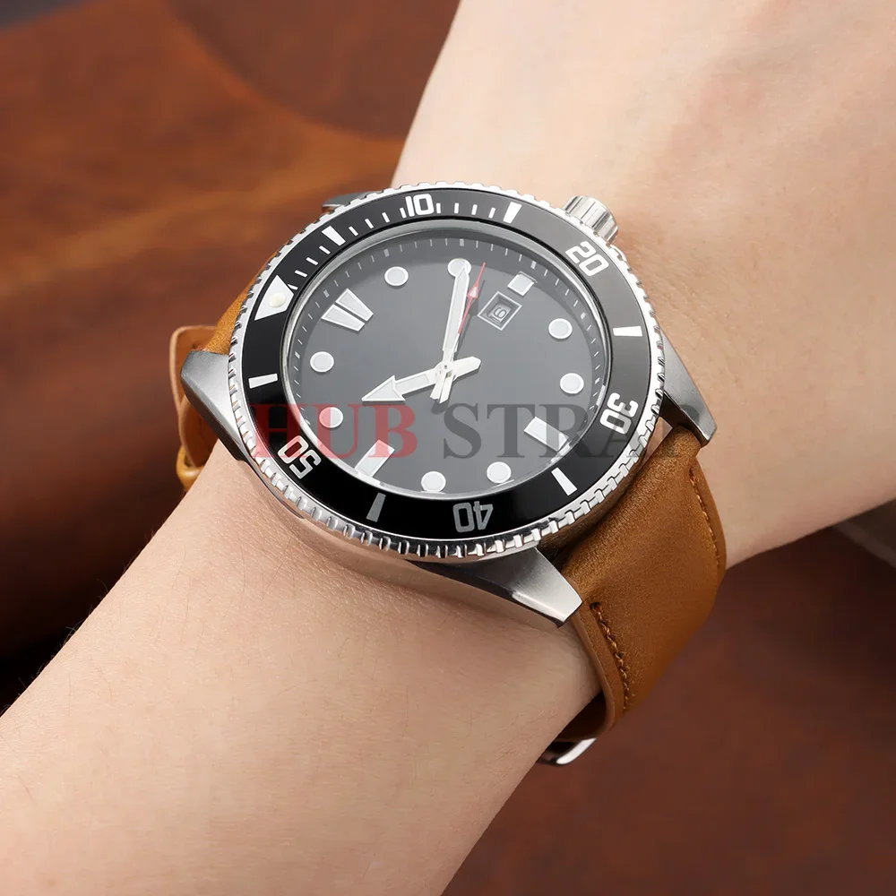 18mm 20mm 22mm Schnellverschluss Echtleder-Uhrenarmband für DW für Omega Schwarz Braun Rot Dornschließe Uhrenzubehör – Detail 5